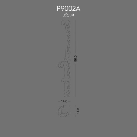 P9002A Polyurethane pilaster prices with decorative patterns