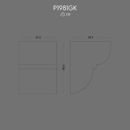 P1981GK Cottage decoration product with models of rustic polyurethane beams