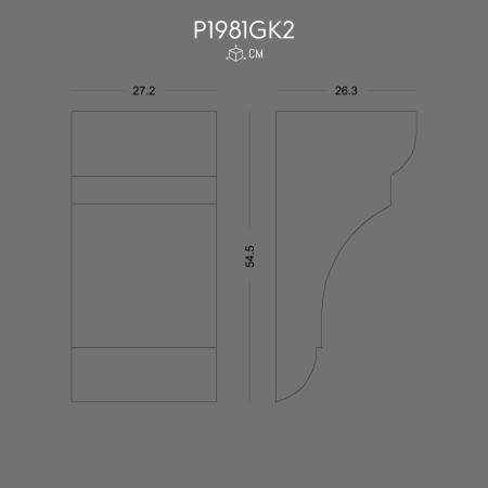 P1981GK2 Catalog beam with carved appearance