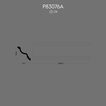 P83076A Tipuri de cornise simplu decorativ de perete din poliuretan fara model