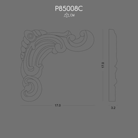 P85008C Wall bracket with polyurethane patterns