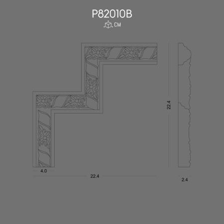 P82010B Corner models for wall brackets with decorative polyurethane pattern