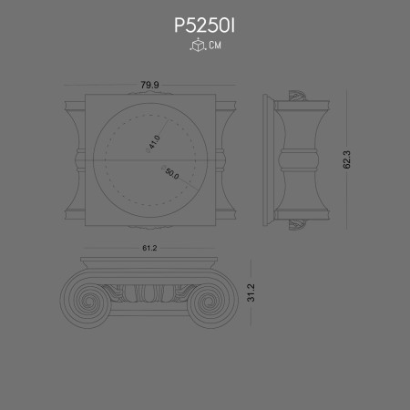 P5250I Modele capitel de coloană otomană din poliuretan