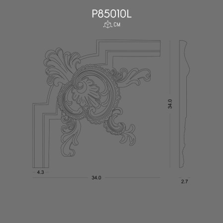 P85010L Corner types for decorative polyurethane wall brackets