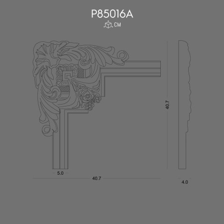 P85016A Decorated polyurethane arm polyurethane Corner manufacturing