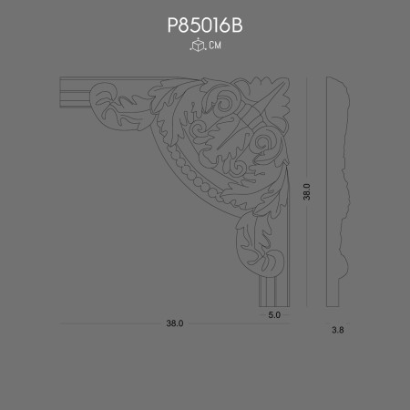 P85016B Wall bracket with polyurethane pattern. Our products are not made of polystyrene