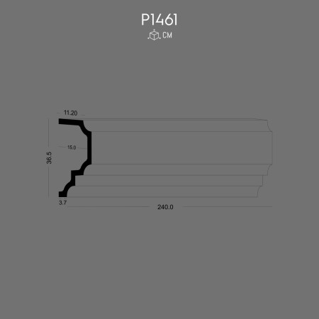 P1461 Decorative de exterior prefabricate din poliuretan de fereastră
