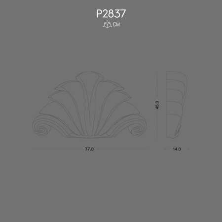 P2837 Types of wall crowns with decorative polyurethane patterns