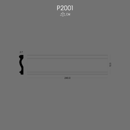 P2001 Bordura de perete din poliuretan  cu model