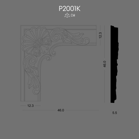 P2001K  Tipuri de borduri de perete cu modele decorative din poliuretan