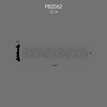 P82062 Patterned polyurethane wall edging