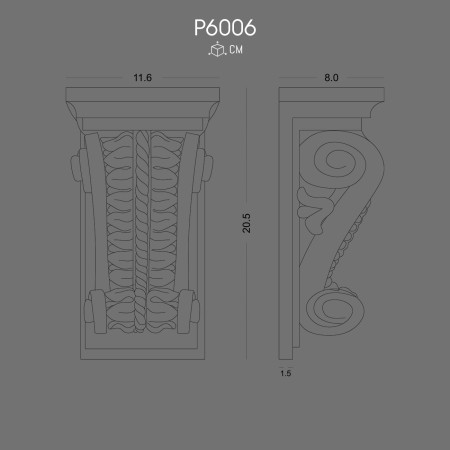 P6006 Prices polyurethane wall brackets with decorative patterns