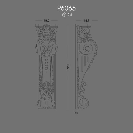 P6065 Polyurethane wall bracket with decorative patterns