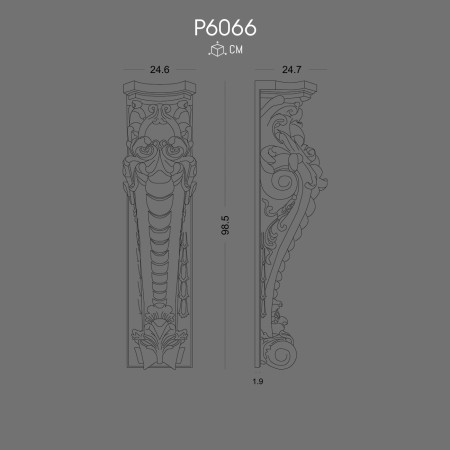 P6066 Types of polyurethane wall brackets with decorative patterns