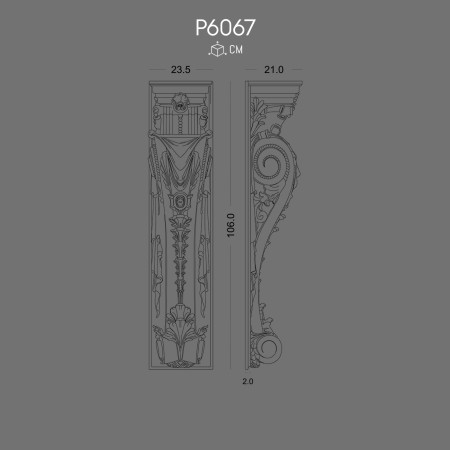 P6067 Prices polyurethane wall brackets with decorative patterns