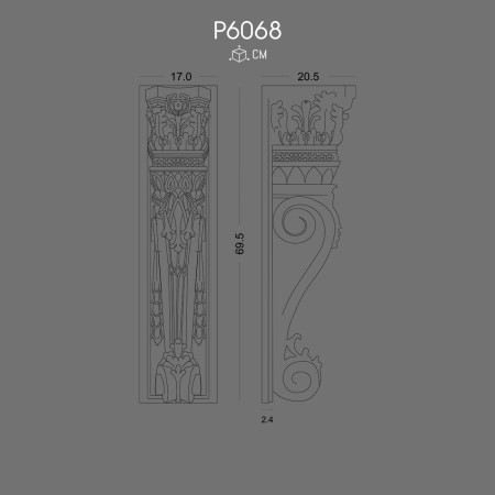 P6068 Prices polyurethane wall brackets with decorative patterns