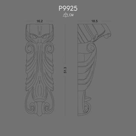 P9925 Types of polyurethane wall brackets with decorative patterns