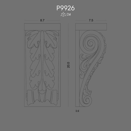 P9926 Polyurethane console prices with decorative patterns