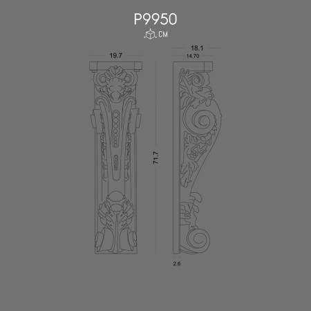 P9950 Prices polyurethane wall brackets with patterns