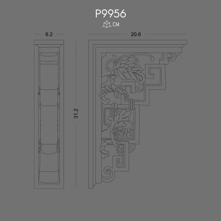 P9956 Types of polyurethane wall brackets with decorative patterns