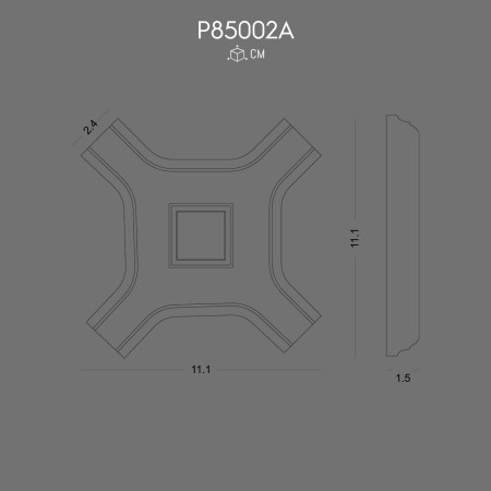 P85002A Polyurethane decor Fabrication of corner wall brau Polyurethane plaster brau equivalent to wood brau
