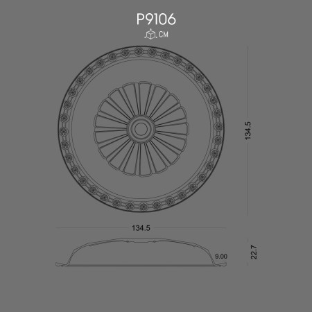 P9106 Wall domes with decorative patterns Prices Polyurethane Plaster Dome Equivalent