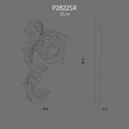 P2822SR Types of polyurethane wall ornaments and decorations