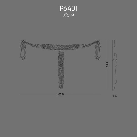 P6401 Polyurethane ornaments and wall decorations with decorative patterns