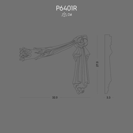 P6401R Polyurethane decorative wall ornaments