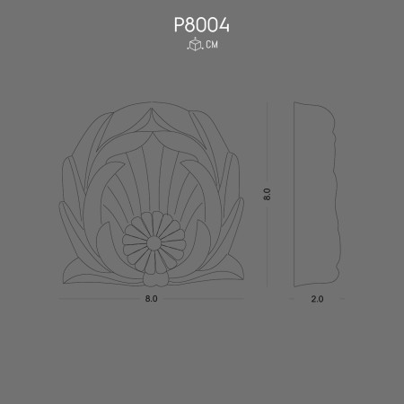 P8004 Types of ornaments and wall decorations in polyurethane with decorative patterns