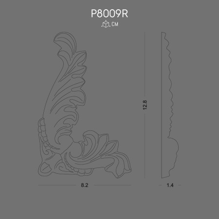 P8009R Polyurethane decorative wall ornaments