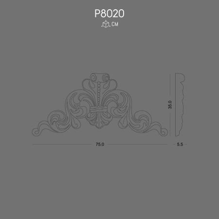 P8020 Prices of ornaments and wall decorations in polyurethane with decorative models