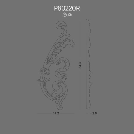 P80220R Polyurethane ornaments and wall decorations with decorative patterns