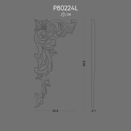 P80224L Models of ornaments and wall decorations in polyurethane