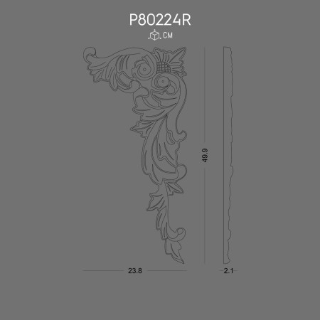 P80224R Prices of ornaments and wall decorations in polyurethane with decorative models