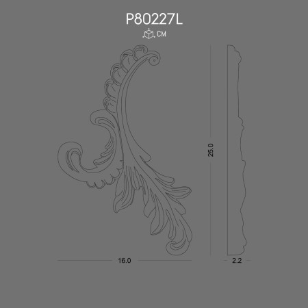 P80227L Polyurethane ornaments and wall decorations with decorative patterns