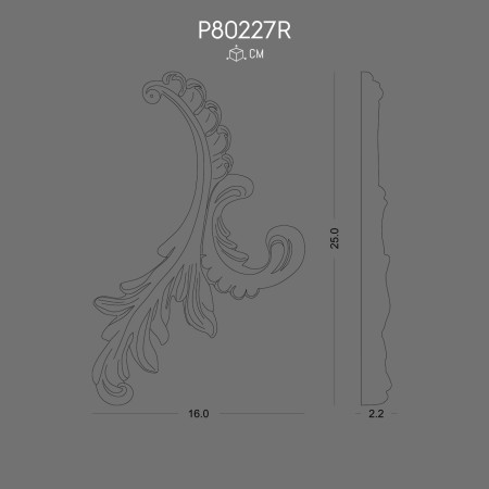P80227R Prices of ornaments and wall decorations in polyurethane with decorative models