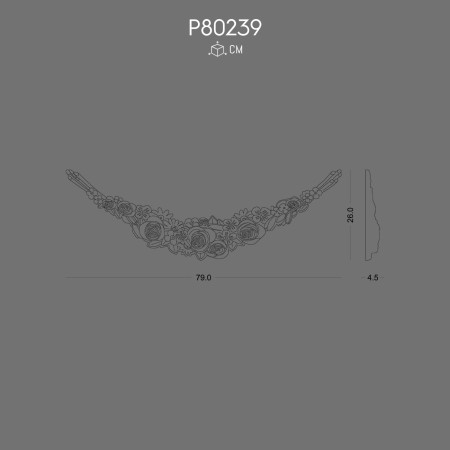 P80239 Polyurethane ornaments and wall decorations with decorative patterns