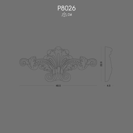 P8026 Types of ornaments and wall decorations in polyurethane with decorative patterns