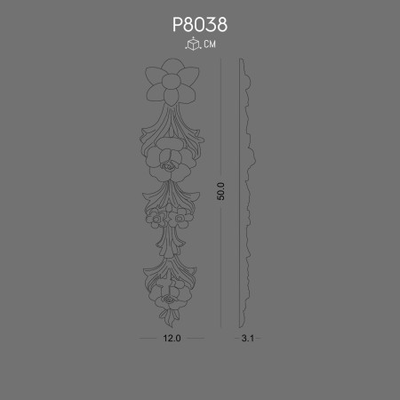 P8038 Polyurethane ornaments and wall decorations with decorative patterns
