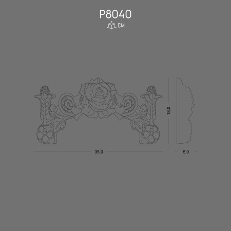 P8040 Models of decorative wall ornaments in polyurethane
