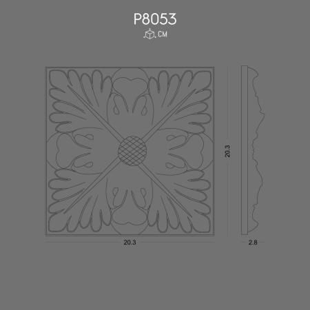 P8053 Prices of ornaments and wall decorations in polyurethane with decorative models