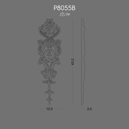 P8055B Types of ornaments and wall decorations in polyurethane with decorative patterns