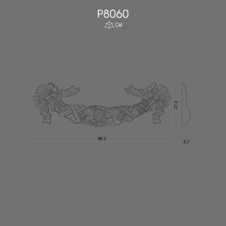 P8060 Prices of ornaments and wall decorations in polyurethane with decorative models