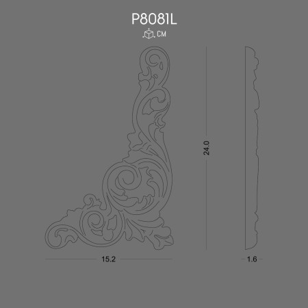 P8081L Prices of ornaments and wall decorations in polyurethane with decorative patterns