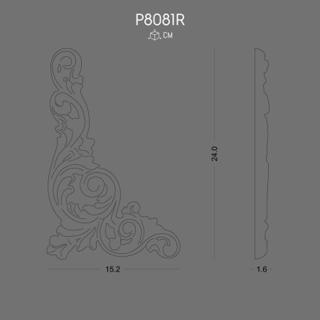 P8081R Polyurethane decorative wall ornaments