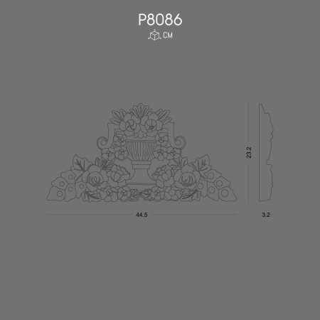 P8086 Polyurethane ornaments and wall decorations with decorative patterns