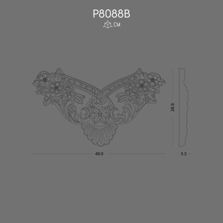 P8088B Types of ornaments and wall decorations in polyurethane with decorative patterns