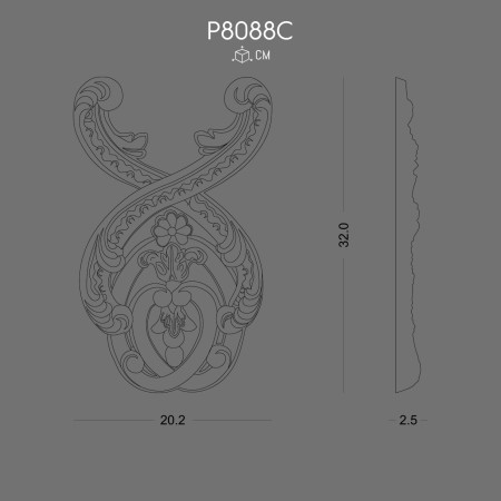 P8088C Prices of ornaments and wall decorations in polyurethane