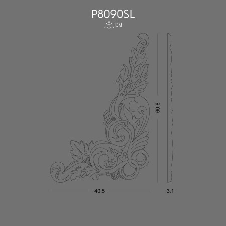 P8090SL Polyurethane ornaments and wall decorations with decorative patterns